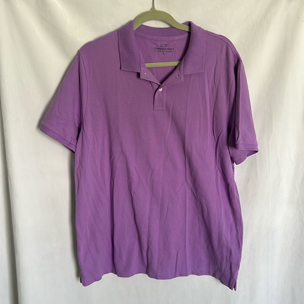 Vineyard vines mens stretch pique polo lavender size L